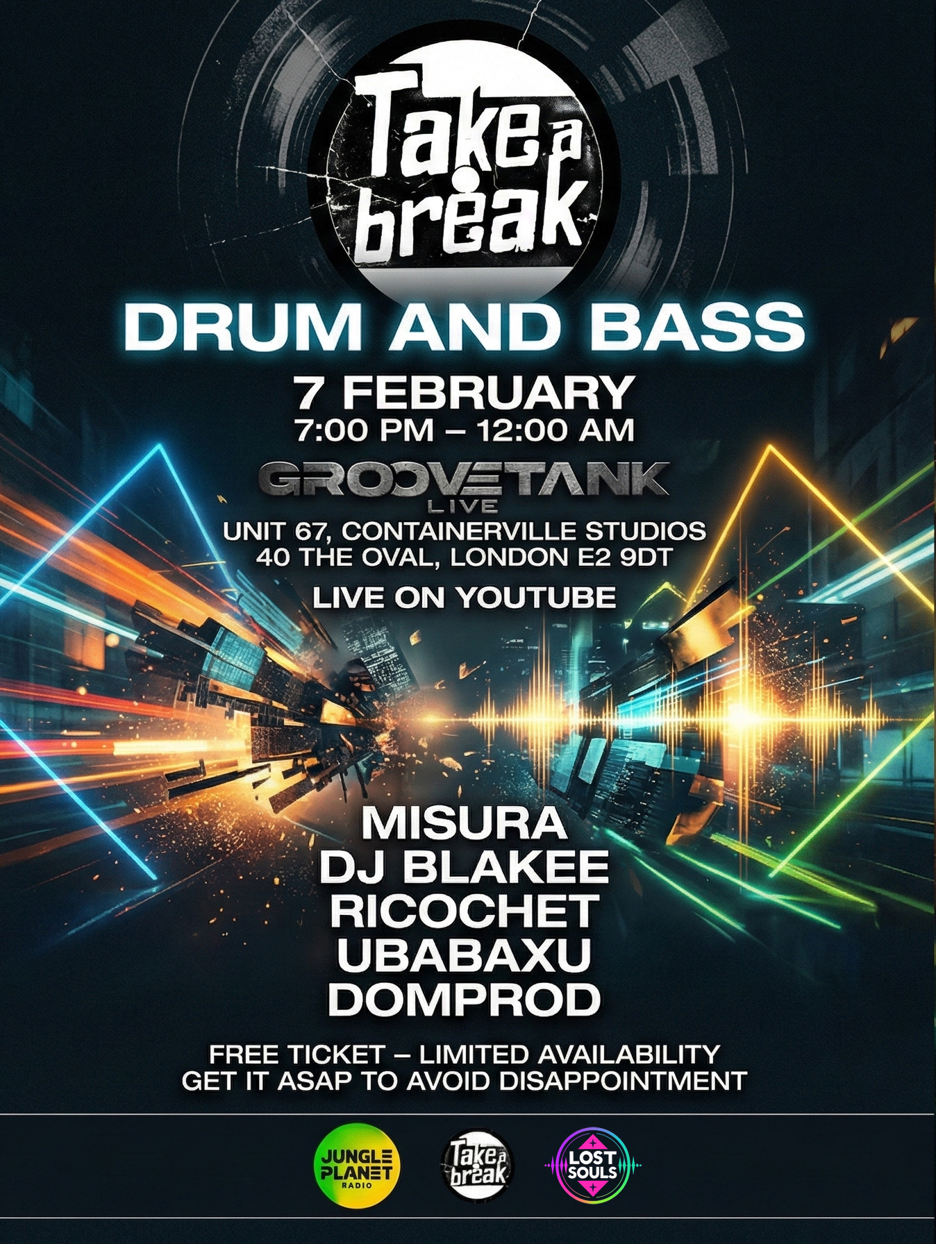 Take a Break - Drum & Bass Event Flyer Front